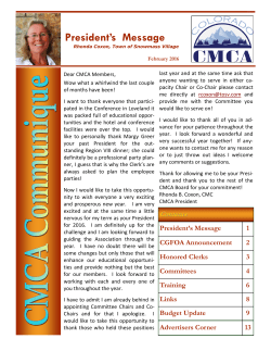 President`s Message - Colorado Municipal Clerks Association