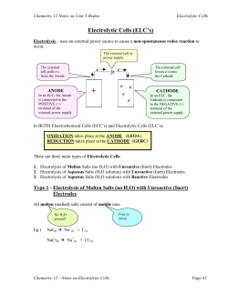 Electrolytic Cells (ELC`s)