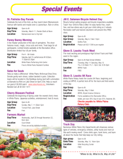 For complete listing, Special Events Spring