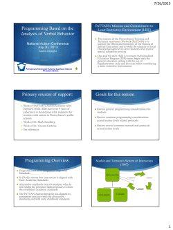 Programming Based on the Analysis of Verbal Behavior