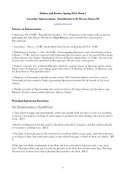 Lucretius wk 3 Final - University of Warwick