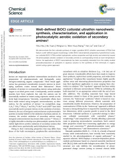 Well-defined BiOCl colloidal ultrathin nanosheets: synthesis