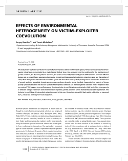 effects of environmental heterogeneity on victim - MiVEGEC