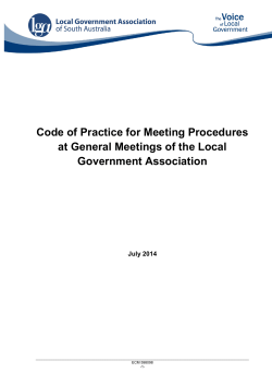 Code of Practice for Meeting Procedures at General