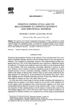 tinnitus coping style and its relationship to tinnitus severity