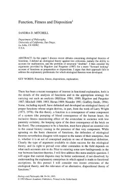 Function, fitness and disposition