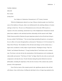 Romanticism in 19th Century Literature