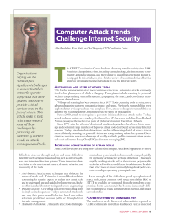 Computer Attack Trends Challenge Internet Security