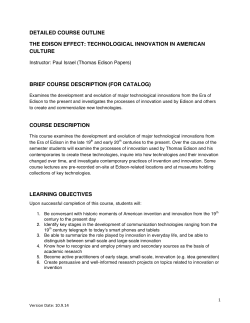 detailed course outline the edison effect: technological innovation in