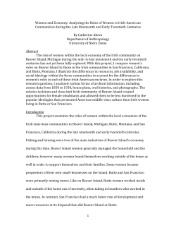 Analyzing the Roles of Women in Irish-American