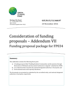 Funding proposal - Green Climate Fund
