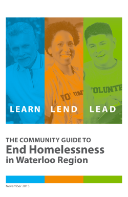 THE COMMUNITY GUIDE TO End Homelessness in Waterloo Region
