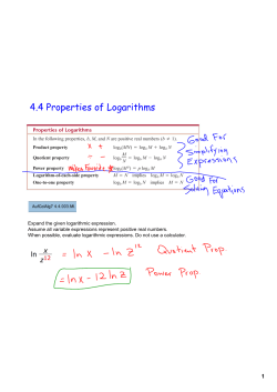 4.4 Properties of Logarithms