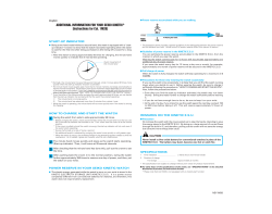 ADDITIONAL INFORMATION FOR YOUR SEIKO KINETIC