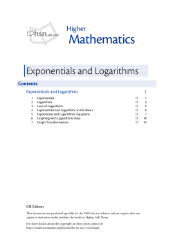 Exponentials and Logarithms