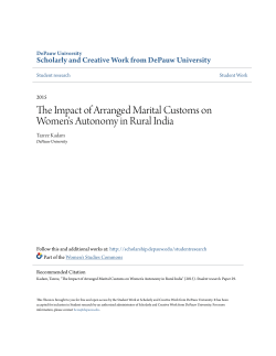 The Impact of Arranged Marital Customs on Women`s Autonomy in