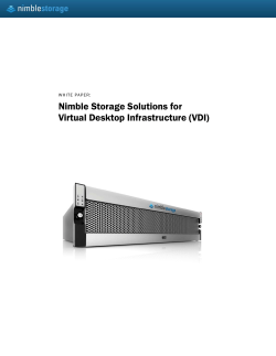 Nimble Storage Solutions for VDI