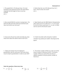 Homework 4.2 1. The speed limit is 75 miles per hour. If a truck