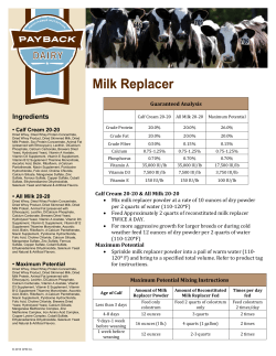 Milk Replacer - paybackfeeds.com