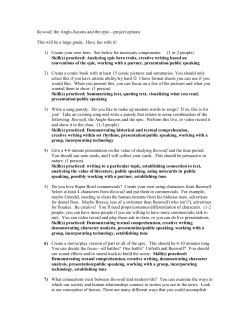 Beowulf, the Anglo-Saxons and the epic&mdash;project options