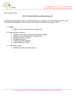 August 2, 2016 2016-17 Charter SELPA Local Plan Revision #5 The