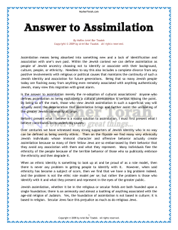Answer to Assimilation