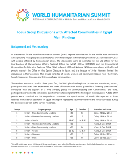 Focus Group Discussions with Affected Communities in Egypt Main
