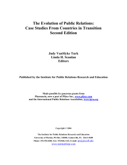 The Evolution of Public Relations: Case Studies From Countries in