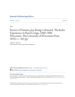Review of Vansina, Jan. Being Colonized - Encompass