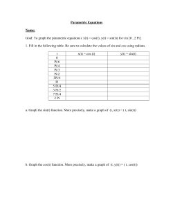 Parametric Equations Name