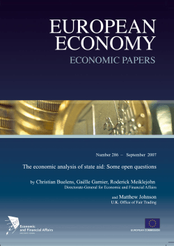The economic analysis of state aid: Some open questions