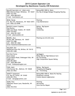 Manitowoc County Custom Operators Listing