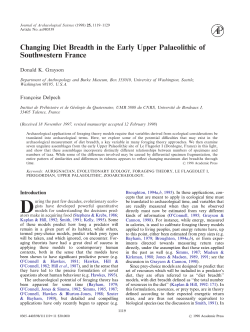 Changing Diet Breadth in the Early Upper Palaeolithic of