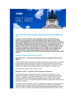 SALT Alert! 2016- 09: Louisiana