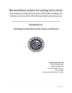 Caring Society written submission to the Standing Committee on the