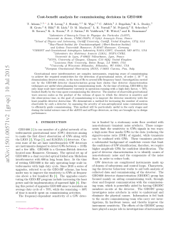 Cost-benefit analysis for commissioning decisions in GEO600
