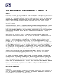 Terms of reference for the Strategy Committee in GN Store Nord A/S