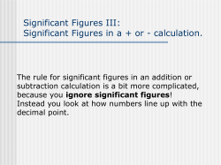 Significant Figures II: Significant Figures in a or calculation.
