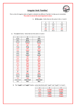 Irregular Verb `Families`