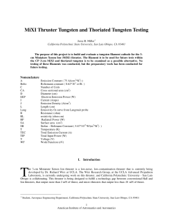 MiXI Thruster Tungsten and Thoriated Tungsten Testing