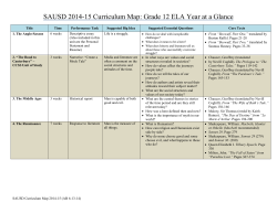 SAUSD 2014-15 Curriculum Map: Grade 12 ELA Year at a Glance
