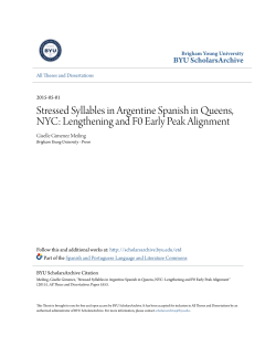 Stressed Syllables in Argentine Spanish in Queens, NYC