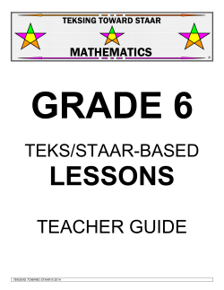 lessons - TEKSing toward STAAR