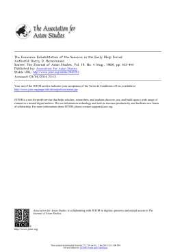 The Economic Rehabilitation of the Samurai in the Early Meiji Period