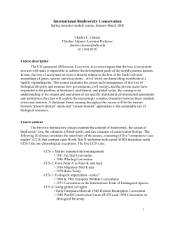 International Biodiversity Conservation