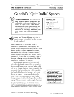 Gandhi`s &ldquo;Quit India&rdquo; Speech