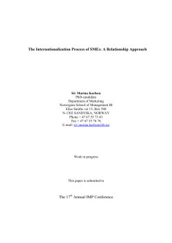 The Internationalization Process of SMEs: A
