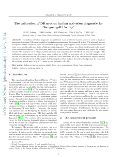 The calibration of DD neutron indium activation diagnostic for