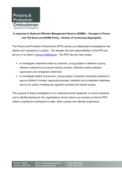 A response to National Offender Management Service (NOMS