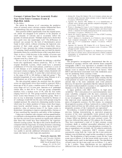 Coronary Calcium Does Not Accurately Predict Near